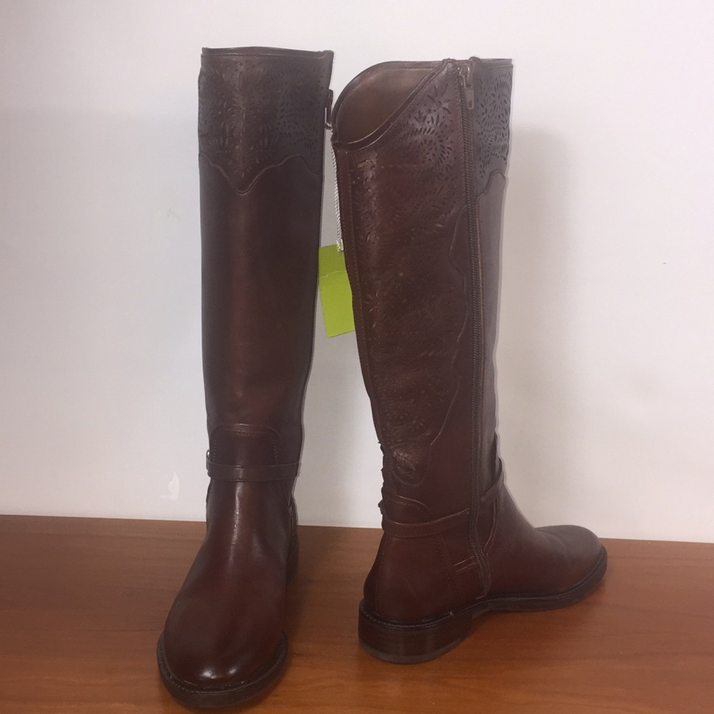 Gianni Bini cognac brown leather boots
